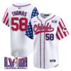 Men’s Chiefs 2024 Independence Day Vapor Premier Limited Jersey – All Stitched – White – Derrick Thomas