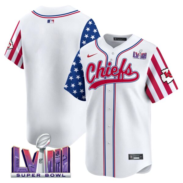 Men’s Chiefs 2024 Independence Day Vapor Premier Limited Jersey – All Stitched – White – Team
