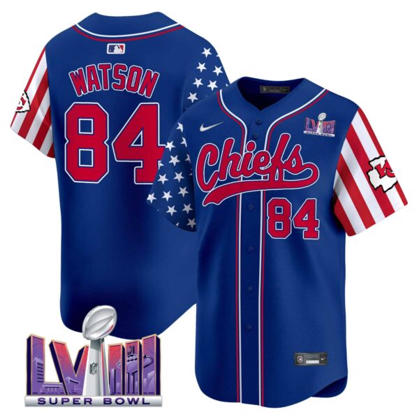 Men’s Chiefs 2024 Independence Day Vapor Premier Limited Jersey – All Stitched – Royal – Justin Watson