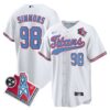 Titans 1997 Throwback Limited Cool Base Jersey – All Stitched – White – Jeffery Simmons Jersey