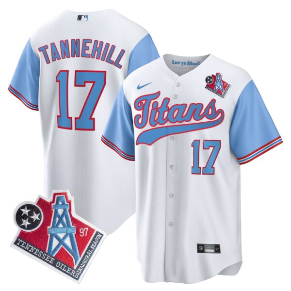 Titans 1997 Throwback Limited Cool Base Jersey – All Stitched – Blue Sleeves – Ryan Tannehill Jersey