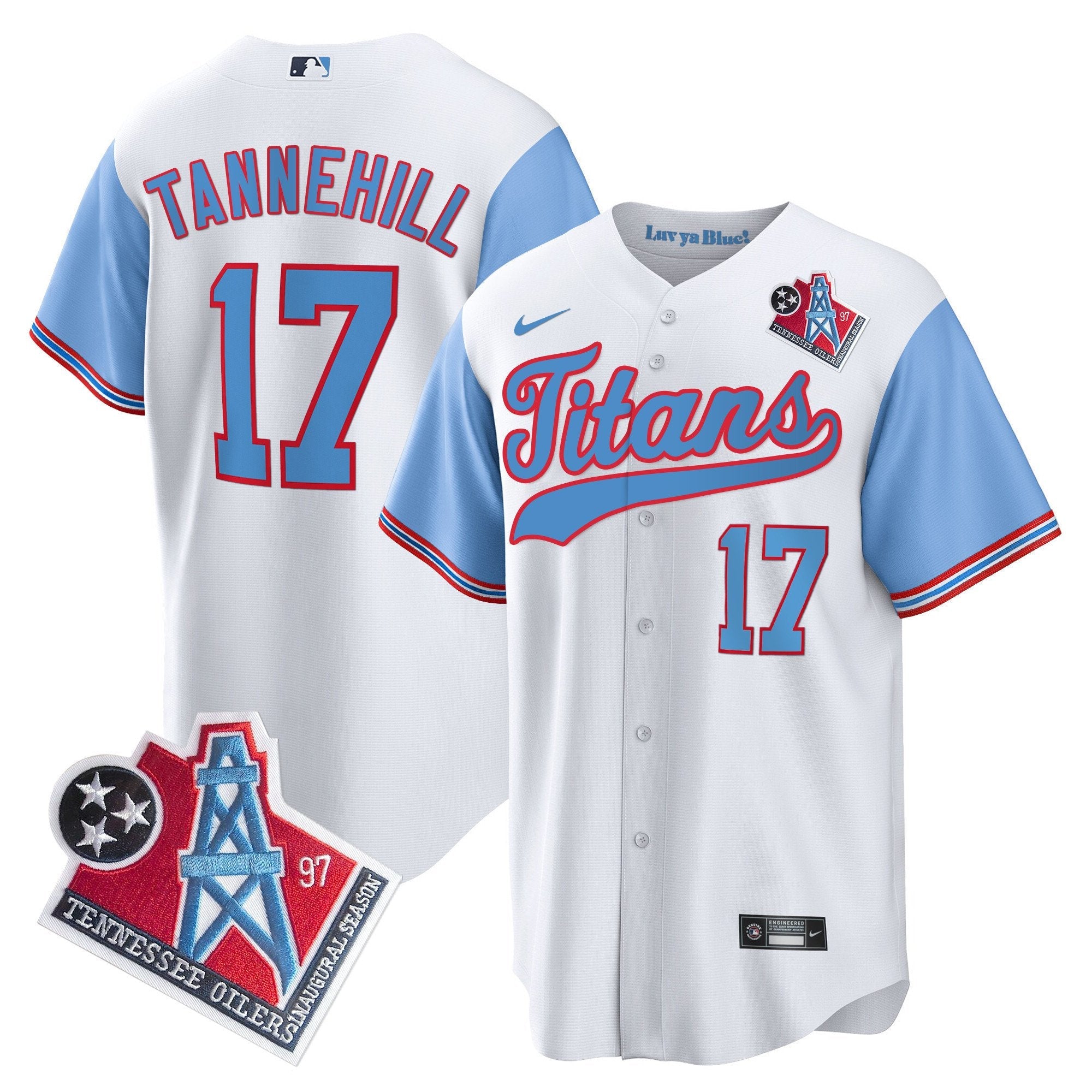 Titans 1997 Throwback Limited Cool Base Jersey – All Stitched – Blue Sleeves – Ryan Tannehill Jersey