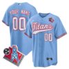 Titans 1997 Throwback Limited Cool Base Custom Jersey – All Stitched – Light Blue Jersey