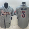 Men’s Denver Broncos #3 Russell Wilson Gray With Patch Cool Base Stitched Baseball Jersey