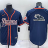 Men’s Denver Broncos Navy Team Big Logo With Patch Cool Base Stitched Baseball Jersey