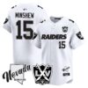 Raiders 2024 Baseball Limited Jersey – 65th Anniversary – All Stitched – Gardner Minshew – 15 – White Limited Jersey
