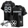 Raiders 2024 Baseball Limited Jersey – 65th Anniversary – All Stitched – Brock Bowers – 89 – Black Jersey