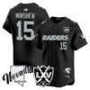 Raiders 2024 Baseball Limited Jersey – 65th Anniversary – All Stitched – Gardner Minshew – 15 – Black Jersey