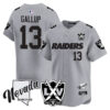 Raiders 2024 Baseball Limited Jersey – 65th Anniversary – All Stitched – Michael Gallup – 13 – Silver Jersey