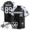 Raiders 2024 Baseball Limited Jersey – 65th Anniversary – All Stitched – Brock Bowers – 89 – Black Alternate Jersey