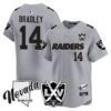 Raiders 2024 Baseball Limited Jersey – 65th Anniversary – All Stitched – Carter Bradley – 14 – Silver Jersey