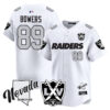 Raiders 2024 Baseball Limited Jersey – 65th Anniversary – All Stitched – Brock Bowers – 89 – White Jersey