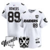 Raiders 2024 Baseball Limited Jersey – 65th Anniversary – All Stitched – Brock Bowers – 89 – White Limited Jersey