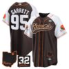 Browns #32 Jim Brown Memorial & Home Patch Baseball Jersey V2 – All Stitched – Alternate – Myles Garrett Jersey