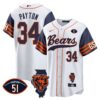 Bears Illinois Patch Baseball Jersey – All Stitched – Navy Sleeves – Walter Payton Jersey