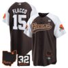 Browns #32 Jim Brown Memorial & Home Patch Baseball Jersey V2 – All Stitched – Alternate – Joe Flacco Jersey