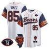 Bears Illinois Patch Baseball Jersey – All Stitched – Navy Sleeves – Cole Kmet Jersey