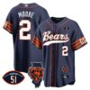 Bears Illinois Patch Baseball Jersey – All Stitched – Navy – D.J. Moore Jersey