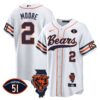 Bears Illinois Patch Baseball Jersey – All Stitched – White – D.J. Moore Jersey