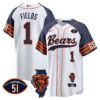 Bears Illinois Patch Baseball Jersey – All Stitched – Inverted – Justin Fields Jersey
