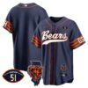 Bears Illinois Patch Baseball Jersey – All Stitched – Navy – Team Jersey