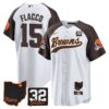 Browns #32 Jim Brown Memorial & Home Patch Baseball Jersey V2 – All Stitched – Inverted – Joe Flacco Jersey
