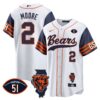 Bears Illinois Patch Baseball Jersey – All Stitched – Navy Sleeves – D.J. Moore Jersey