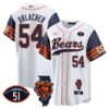Bears Illinois Patch Baseball Jersey – All Stitched – Navy Sleeves – Brian Urlacher Jersey