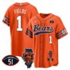 Bears Illinois Patch Baseball Jersey – All Stitched – Orange – Justin Fields Jersey