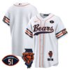 Bears Illinois Patch Baseball Jersey – All Stitched – White – Team Jersey
