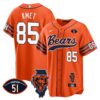 Bears Illinois Patch Baseball Jersey – All Stitched – Orange – Cole Kmet Jersey
