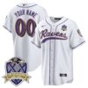 Ravens 20th Season Patch Baseball Custom Jersey – All Stitched – White Jersey