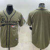 Men’s Denver Broncos Blank Olive Salute to Service Cool Base Stitched Baseball Jersey