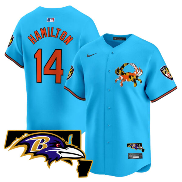 Baltimore Ravens 2024 Vapor Premier Baseball Jersey – All Stitched – Light Blue – Kyle Hamilton Jersey