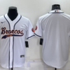 Men’s Denver Broncos Blank White Stitched Cool Base Nike Baseball Jersey