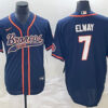 Men’s Denver Broncos #7 John Elway Navy Cool Base Stitched Baseball Jersey