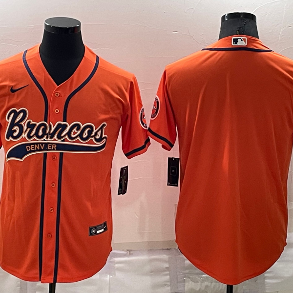 Men’s Denver Broncos Blank Orange Stitched MLB Cool Base Nike Baseball Jersey