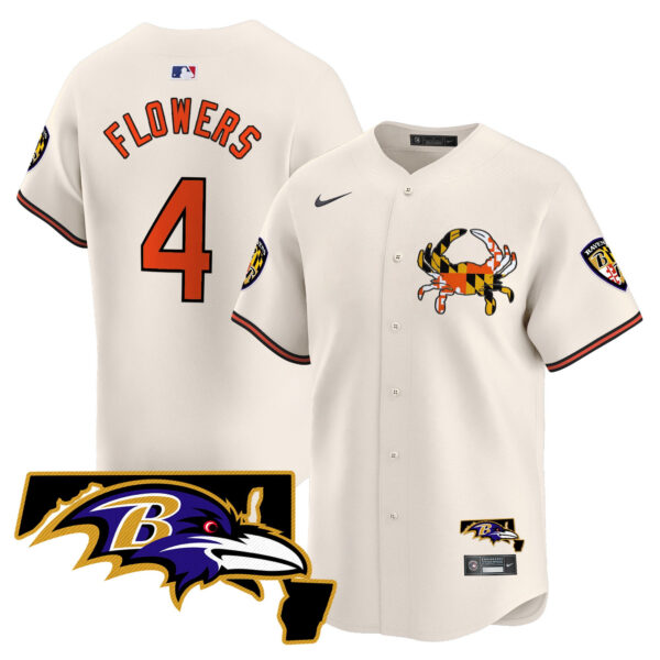 Baltimore Ravens 2024 Vapor Premier Baseball Jersey – All Stitched – Cream – Zay Flowers Jersey