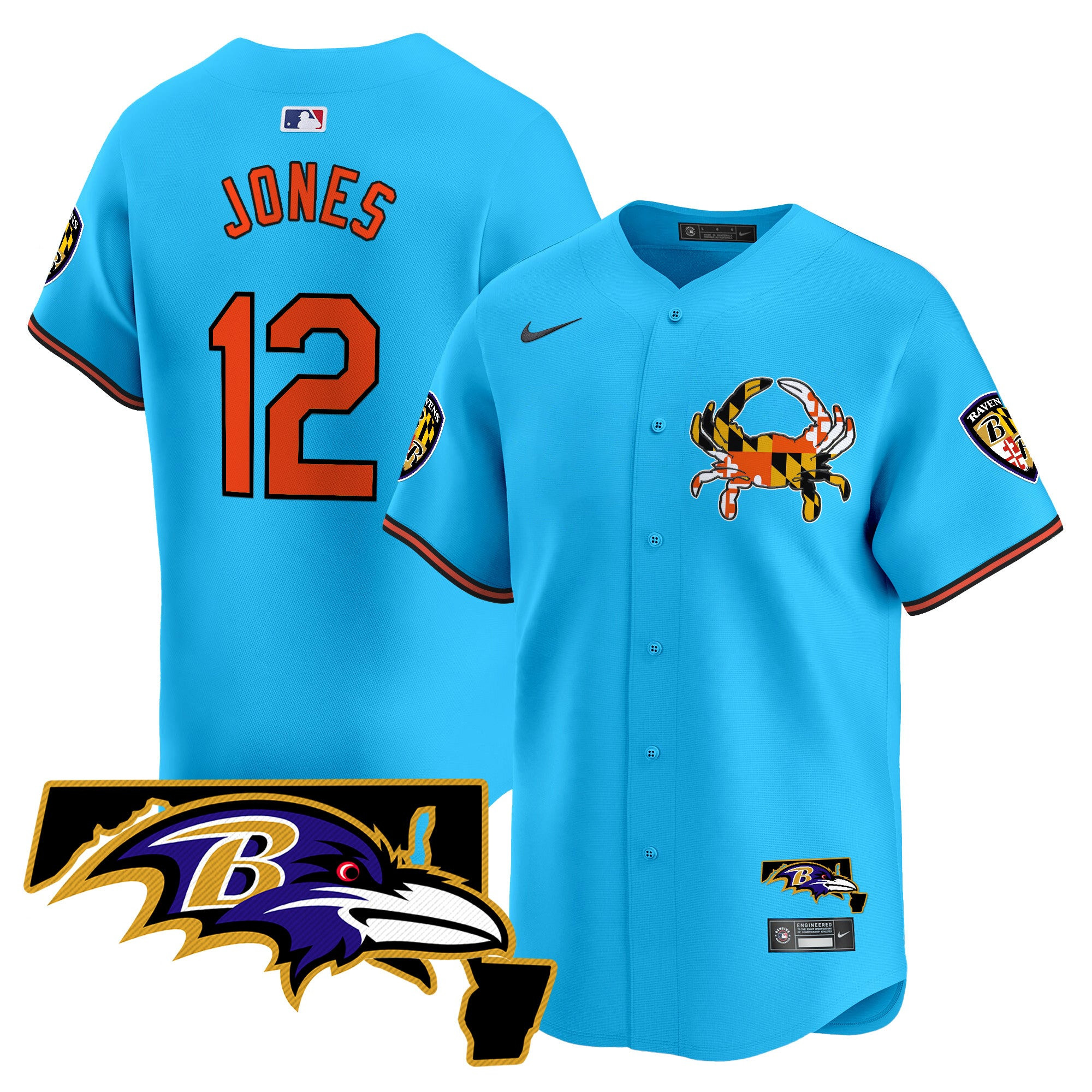 Baltimore Ravens 2024 Vapor Premier Baseball Jersey – All Stitched – Light Blue – Jacoby Jones Jersey