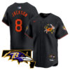 Baltimore Ravens 2024 Vapor Premier Baseball Jersey – All Stitched – Black – Lamar Jackson Jersey