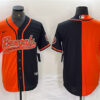 Men’s Cincinnati Bengals Blank Black Orange Split With Patch Cool Base Baseball Stitched Jersey