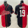 Men’s San Francisco 49ers #19 Deebo Samuel Red Black Two Tone Cool Base Stitched Baseball Jersey