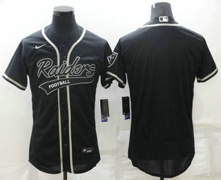 Men’s Las Vegas Raiders Blank Black Stitched MLB Flex Base Nike Baseball Jersey
