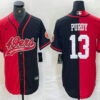 Men’s San Francisco 49ers #13 Brock Purdy Red Black Two Tone Cool Base Stitched Baseball Jersey