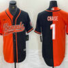 Men’s Cincinnati Bengals #1 JaMarr Chase Orange Black Two Tone Cool Base Stitched Baseball Jersey