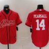 Men’s San Francisco 49ers #14 Ricky Pearsall Red With Patch Cool Base Stitched Baseball Jersey