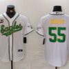 Men’s Philadelphia Eagles #55 Brandon Graham White Gold With C Patch Cool Base Stitched Baseball Jersey