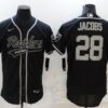 Men’s Las Vegas Raiders #28 Josh Jacobs Black Stitched MLB Flex Base Nike Baseball Jersey