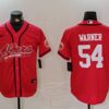 Men’s San Francisco 49ers #54 Fred Warner Red With Patch Cool Base Stitched Baseball Jersey