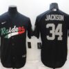 Men’s Las Vegas Raiders #34 Bo Jackson Black Mexico Stitched MLB Cool Base Nike Baseball Jersey